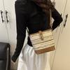 2025 New Literary and Artistic Splicing Contrasting Color Straw Woven Bag Women's High-end Texture Fashion Handbag Foreign Style Messenger