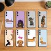 Мультяшный Чехол для Телефона с Таксой Для Samsung S26,S25,S24,S23,S22,S21,Plus,Fe,Lite,Другие Черный Чехол