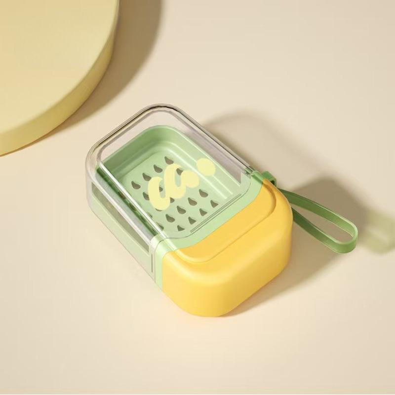Portable Travel Soap Box with Lid, Sealed Double Decker Soap Storage Container for Toiletries Organization, Leak Proof Design