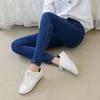 High-waisted Blue Denim Small Foot Nine-minute Trousers Women's Slim Elastic Thin Pencil Trousers Girls Tight Trousers