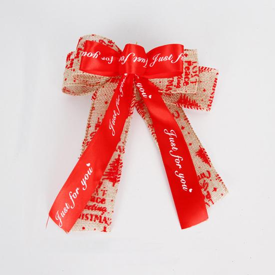 Frosted Shiny Wired Tied DIY Christmas Bow Xmas Tree Ribbon Bowknot Pendant Gift Box Decor Party Supplies