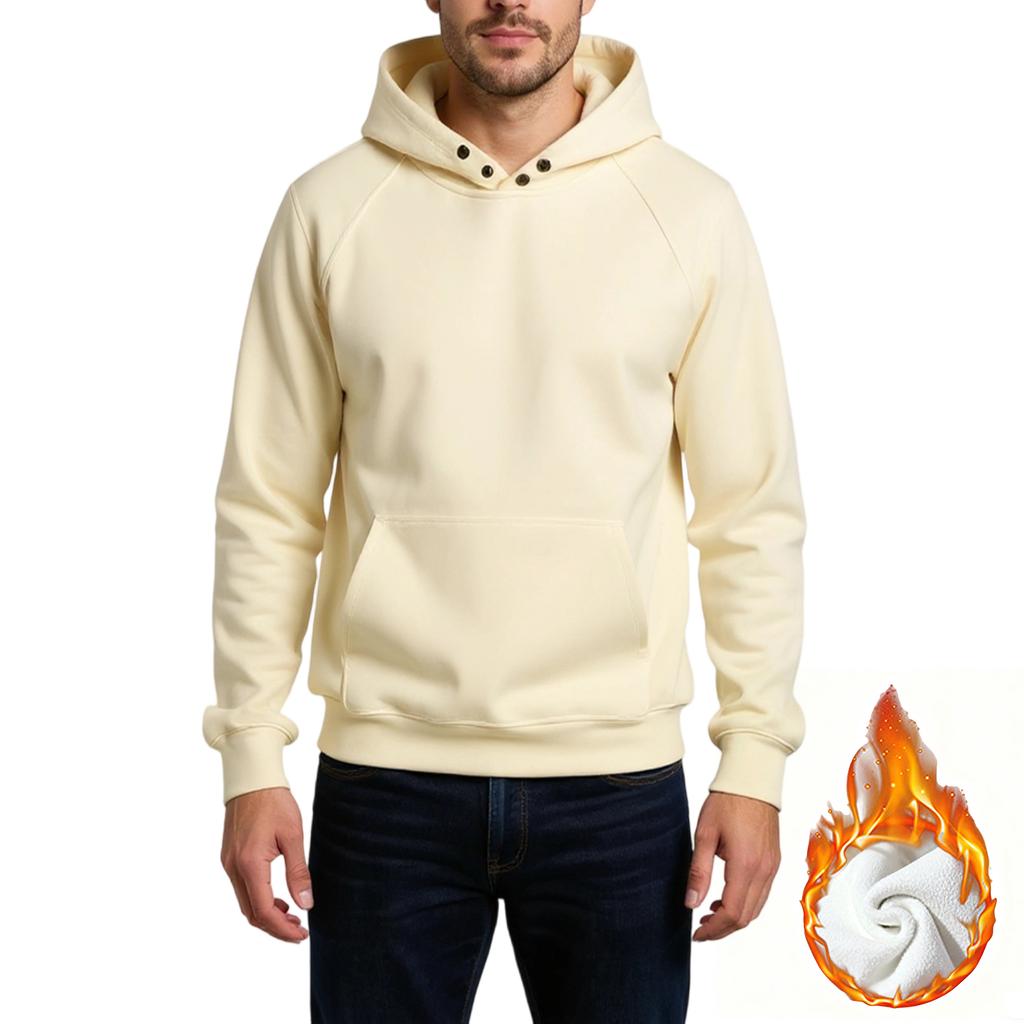 Men's Loose Leisure Versatile American Style Button Hooded Hood Hoodie