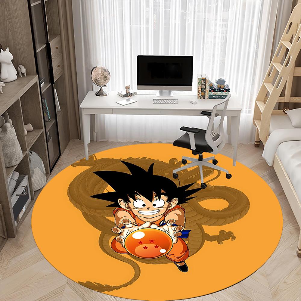 1pc Dragon Ball Z Goku Office Round Area Rug, Under Office Chairs Bedroom Living Room Home Decor, Room Decoa1016176
