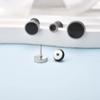 Уличная одежда, круглые черные серьги-гвоздики, однотонные модные серьги-гвоздики, ювелирные изделия, подарок