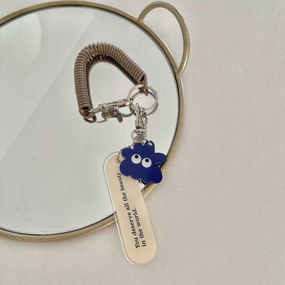 Acrylic Cartoon Lanyard Key Holder Key Ring Ornaments Bear Spring Coil Key Chain Decoration