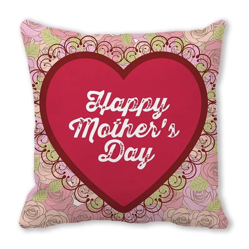 Love pattern cushion cover Happy Mothers Day Pillow Case Home Decorative Pillowcases Love Letter Throw Pillow cover xcm