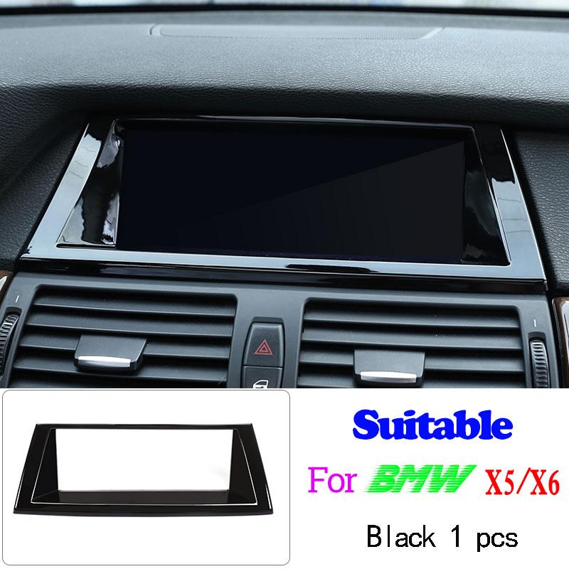 Glossy Black ABS Car Interior Steering Wheel Decoration Strip Frame Cover Trim Sticker For BMW X5 X6 E70 E71 2008-2013