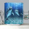 Yousheng Ocean Душевая занавеска с синим дельфином из полиэстера, плотная напечатанная душевая занавеска с крючками для ванной комнаты