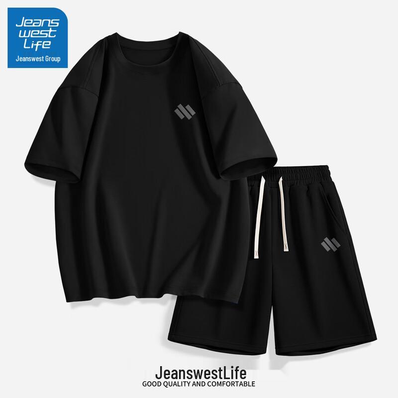 JEANSWEST LIFE Мужской комплект: хлопковая футболка и шорты большого веса