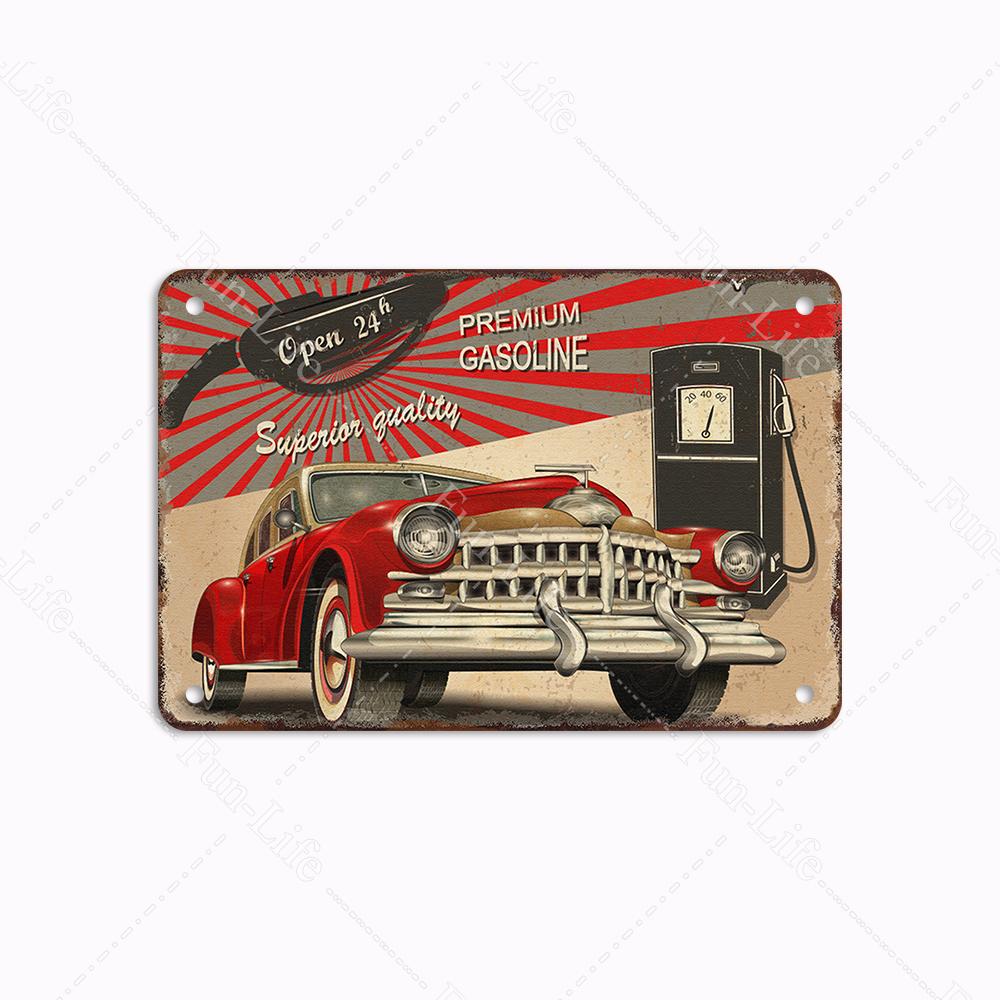 Гараж Классика Винтаж Красивая Девушка Металлическая Табличка Ретро Оловянная Вывеска Железная Живопись Бар Клуб Искусство Домашний Настенный Декор Плакат 20x30 см