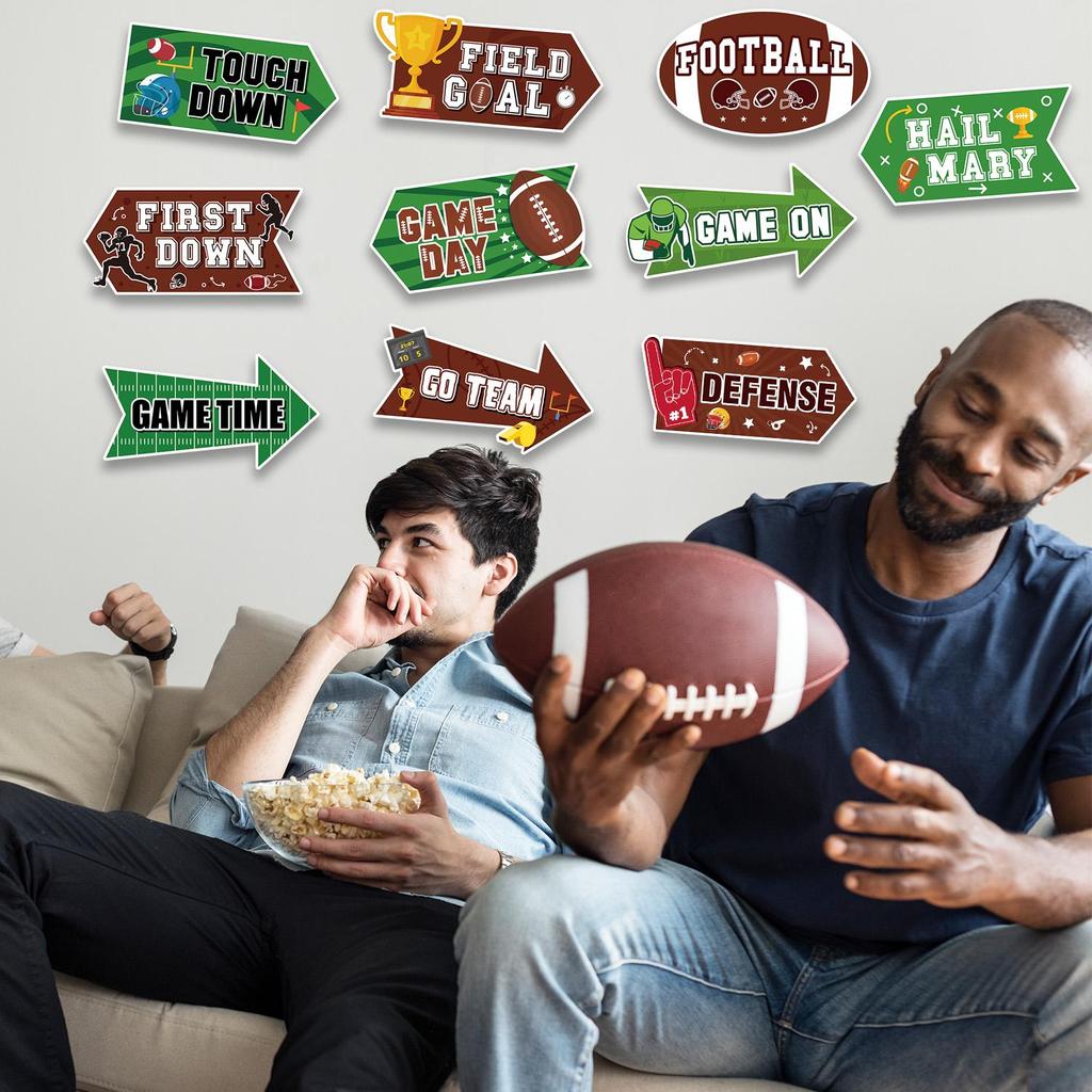 Украшения для вечеринки по случаю дня рождения в футбольном стиле, вывеска для вечеринки в футбольном стиле, 20 шт. вывесок для футбольного двора — вывеска для вечеринки футбольной команды, вывеска для вечеринки в регби и вывеска для футбольного двора