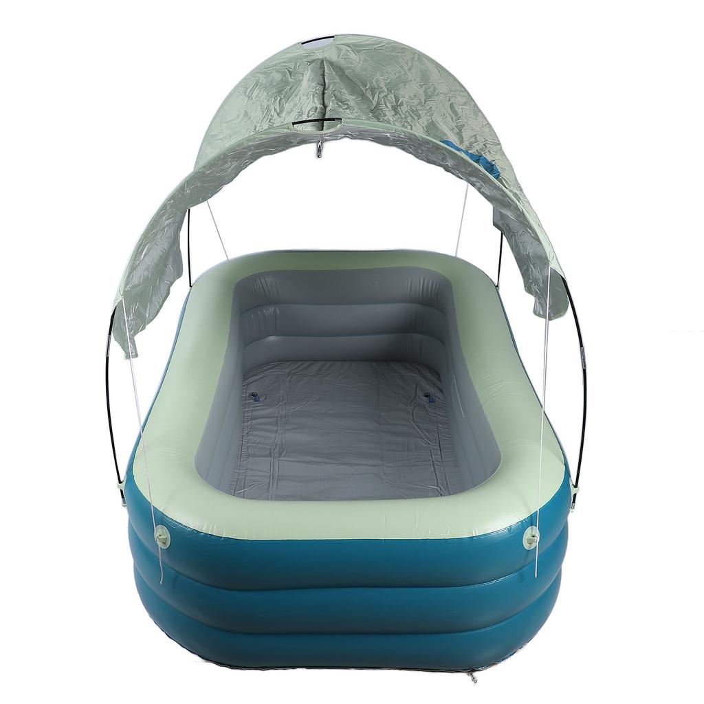 Inflatable Pool Thickened Large Blow Up Swimming Pool with Canopy Slide for Kids Backyard Outdoor