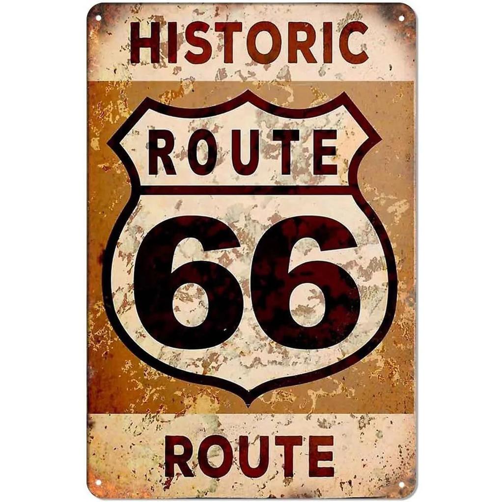 США Маршрут 66 Металлические таблички Настенный плакат Табличка Предупреждающий знак Винтажная железная картина Украшение для дома Кафе Гостиной Клуба Бара
