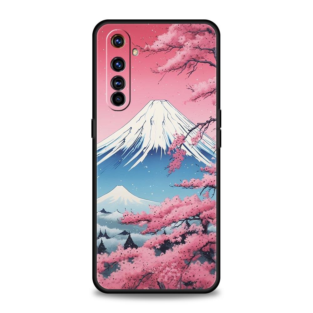 Японский пейзаж Чехол для телефона Для Realme 12 11 10 9 8 5G 7 6 GT5 GT3 GT2 Pro Plus C21 C11 C25 C35 GT Neo 2 3 3T 5 Мягкий чехол