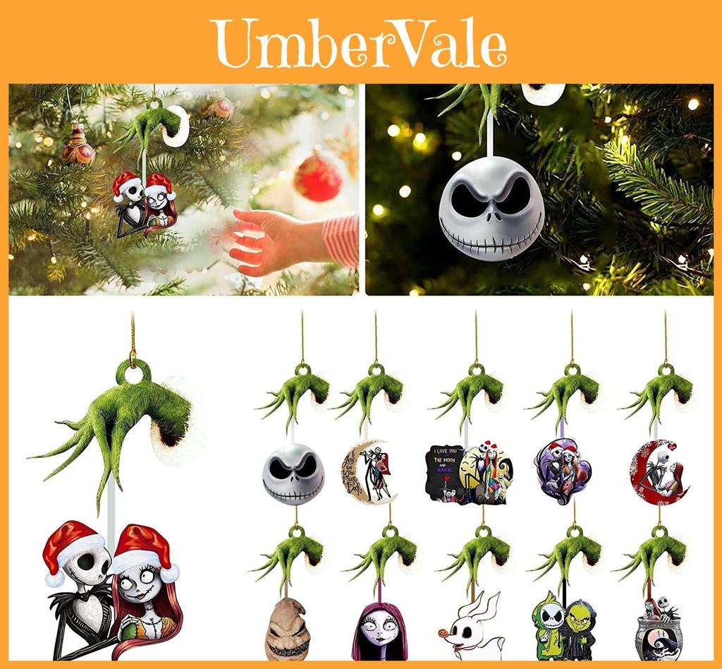 Premium Acrylic Xmas Ornament Jack Sally Halloween Decorations