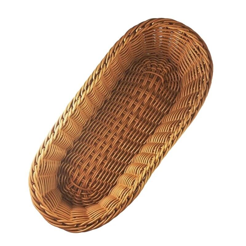 Плетеная корзина, поднос для хлеба, служащий для хранения продуктов питания, фруктов, косметики, настольный органайзер для хранения в ванной комнате