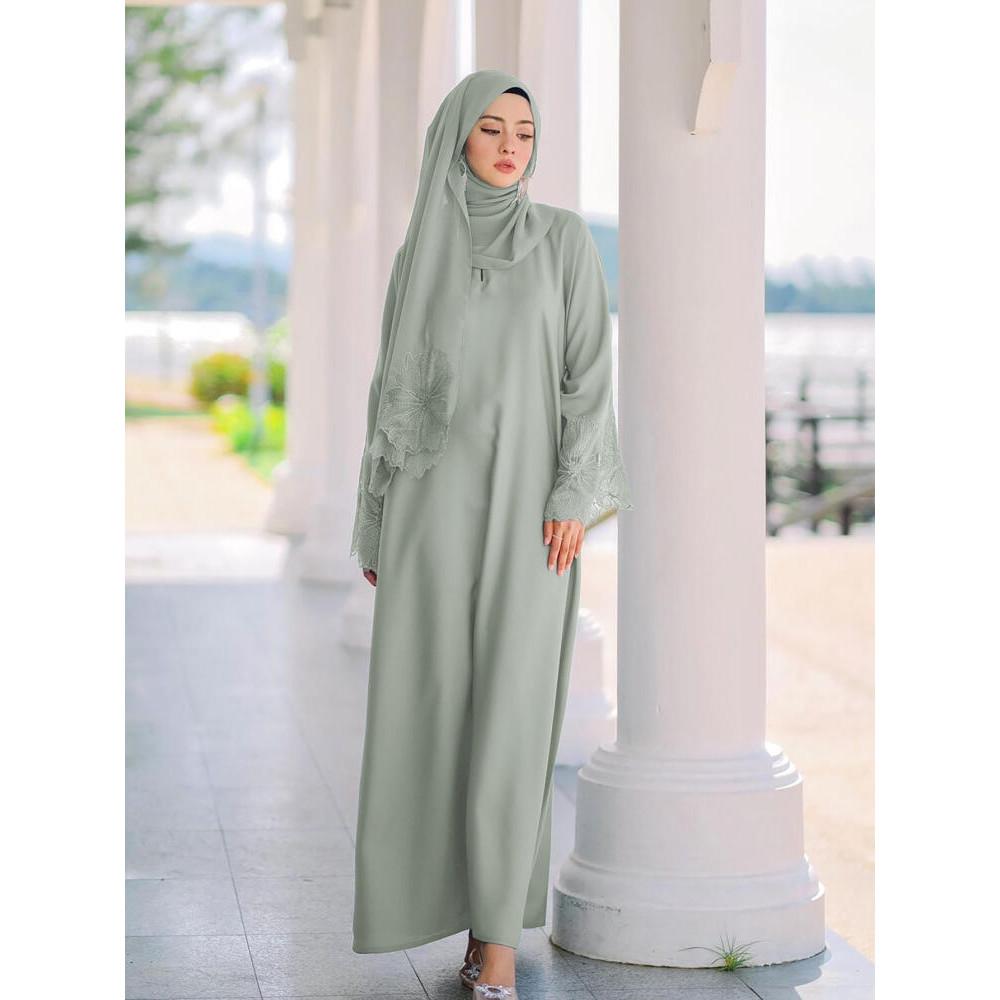 Рамадан Женщины Ид Мусульманская Абая Вечернее Платье с Шарфом Кружева Арабский Дубай Длинный Халат Великолепный Кафтан Ислам Абая Марокко