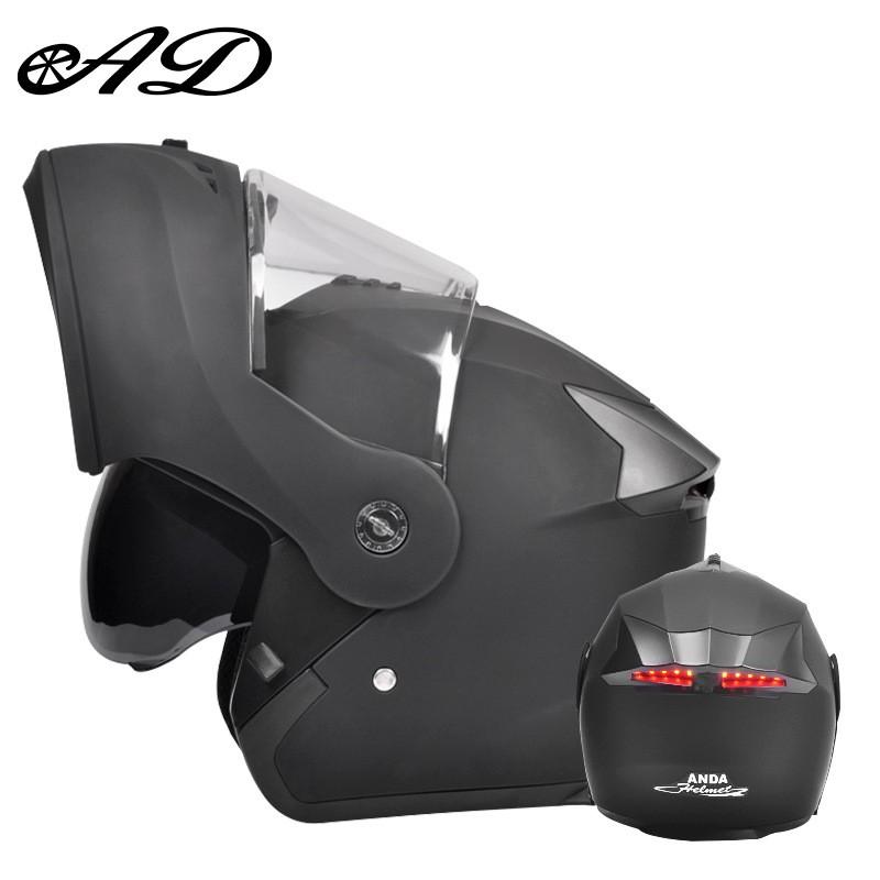 Full Face Motorcycle Helmet Men Women All-Season Flip-Up Design With LED Taillight 3C Certified Safety