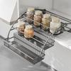 Компактная 3-ярусная выдвижная полка для специй из углеродистой стали, выдвижная полка для специй, шкаф