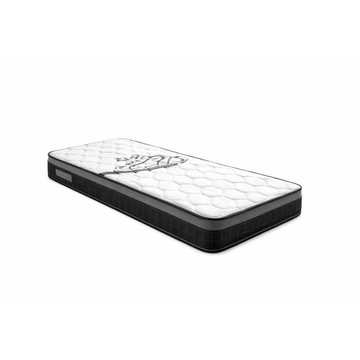 Matelas 80x200 cm IZIABELLA 25 cm — Mousse polyuréthane Très ferme, 2 faces, Tissu stretch 220 g/m²