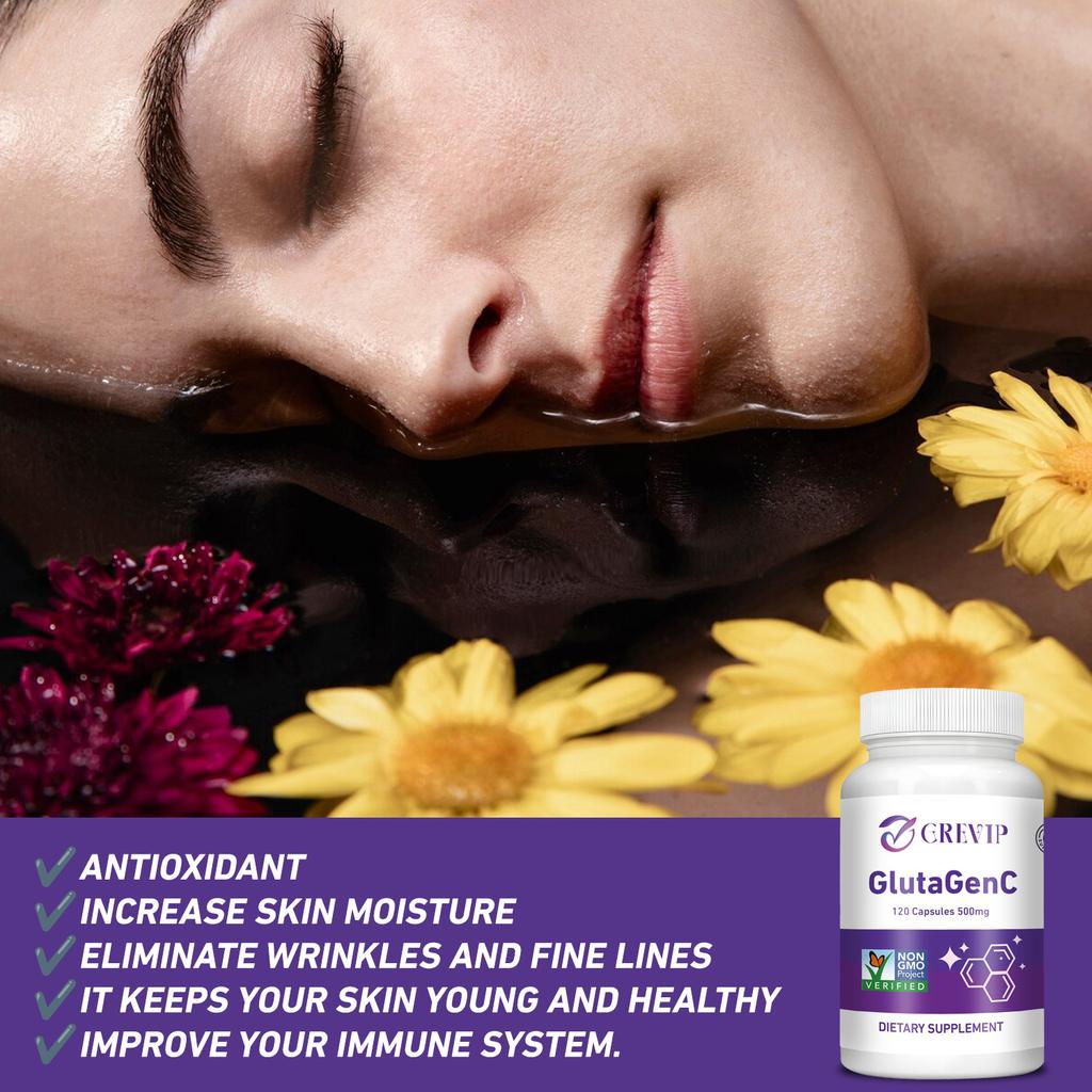 GREVIP Glutamine Extract Capsules, containing a blend of glutamines, 500 mg per serving, all-natural, for adults.
