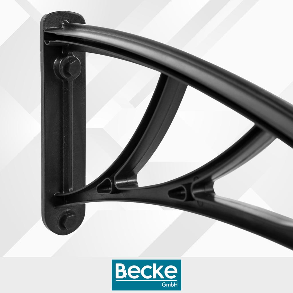 Arched canopy over the entrance door, balcony window canopy, black 150x80 GoGarden