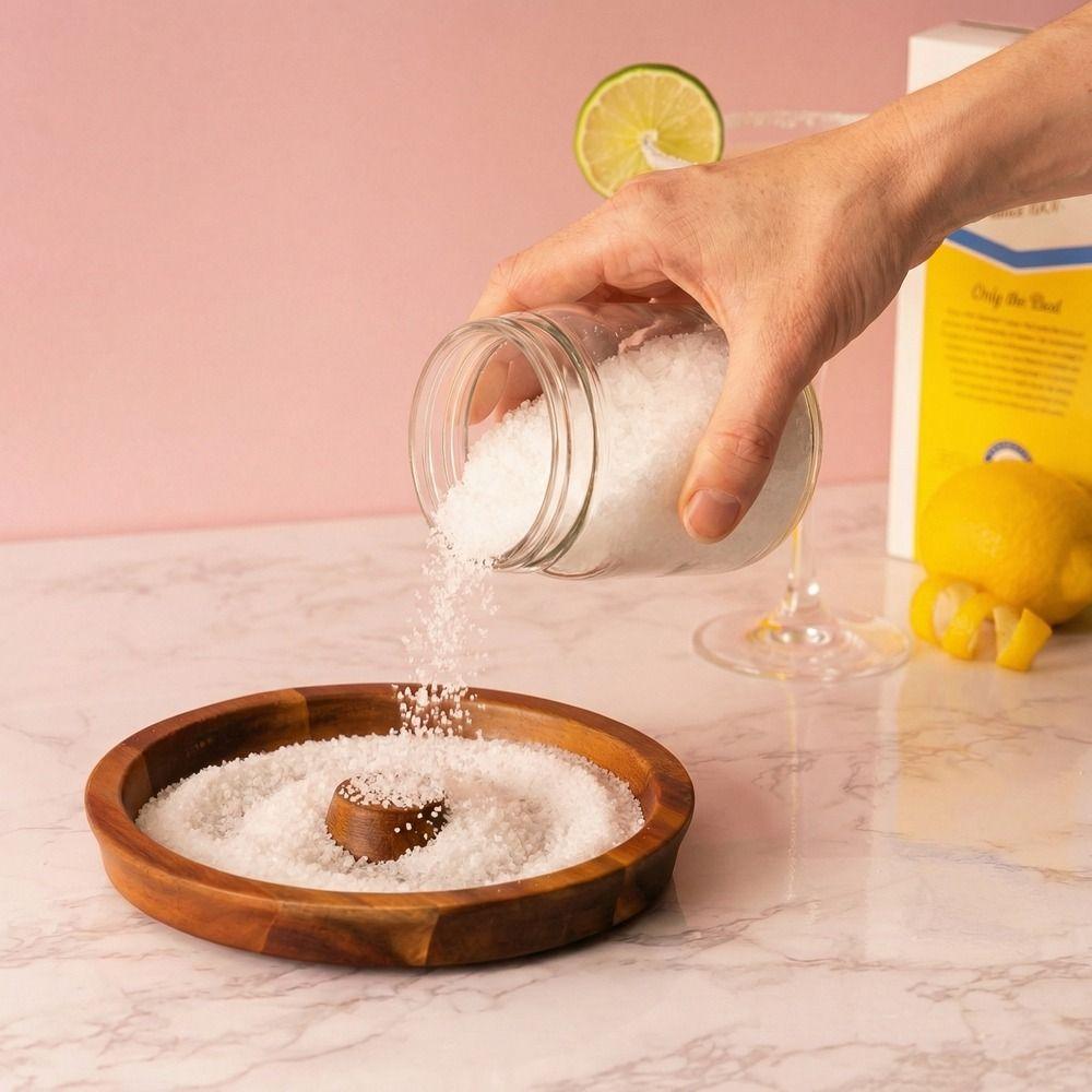 Wooden Seasoning Dish Round Cup Salt Rimmer Bar Accessories Sugar Edge Box  Drinks Garnish