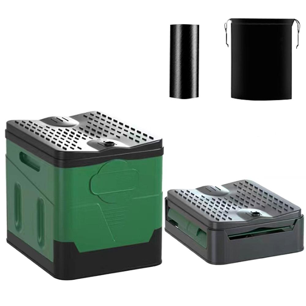 Портативный складной туалет, горшок для кемпинга на открытом воздухе с крышкой для кемпинга, пешего туризма, путешествий