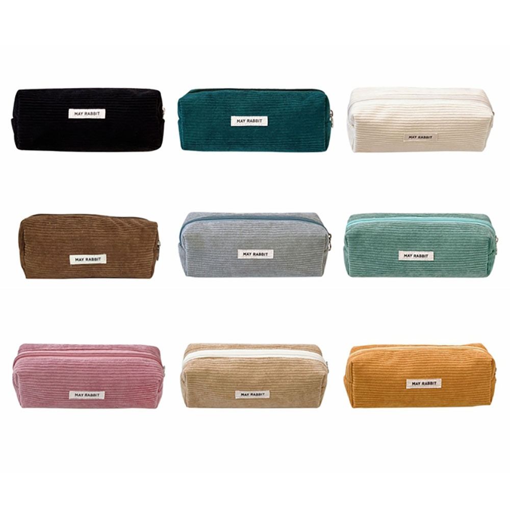 Large-capacity Stationery Storage Bag Corduroy Pen Pouch High Quality Pencil Box