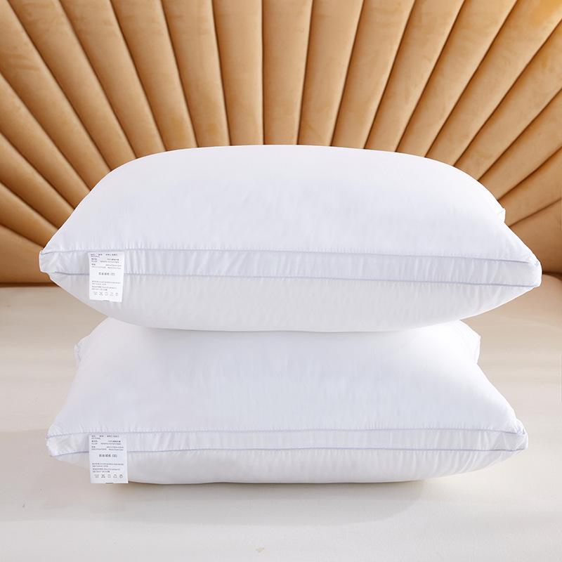 Подушка для поддержки шеи из чистого хлопка и соевого волокна - 60s 100% хлопок, машинная стирка, для гостиниц и дома.