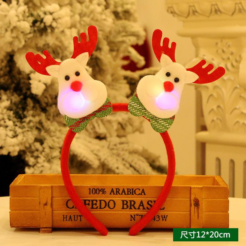 Holiday Dress Up Props, Headbands, Christmas Decorations, Party Gift Supplies, Led With Lights, Double Head Hoop, Head Buckle