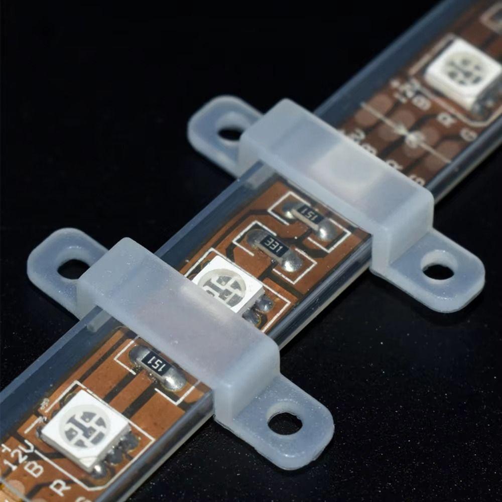 100 шт. Силиконовые фиксирующие клипсы для светодиодной ленты, без затенения, монтажные кронштейны для светодиодной ленты, фиксация светодиодной ленты