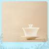 BEPAN Chinese-style sheep fat jade porcelain ultra-thin three-sided covered bowl with gift box, Chinese-style festival gift box