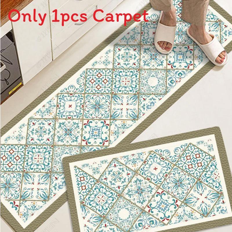 Pvc Antioil Waterproof Kitchen Floor Mat With Nonslip Texture For House And Entryway