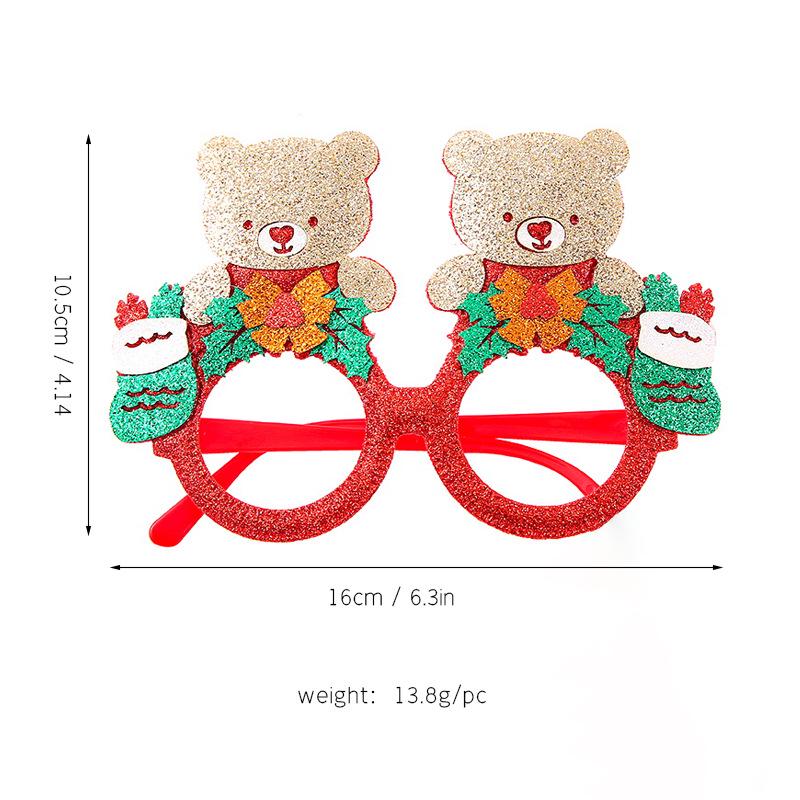 Cartoon Christmas Glasses - Festive Dress-Up Props for Kids & Adults