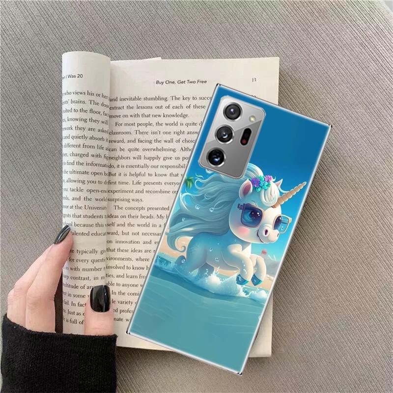Cute Baby Unicorn Phone Case For Samsung S24 S23 FE S22 S25 Ultra S21 Plus Galaxy S20 FE S25 Edge Cover Capa Soft TPU Fundas Coq