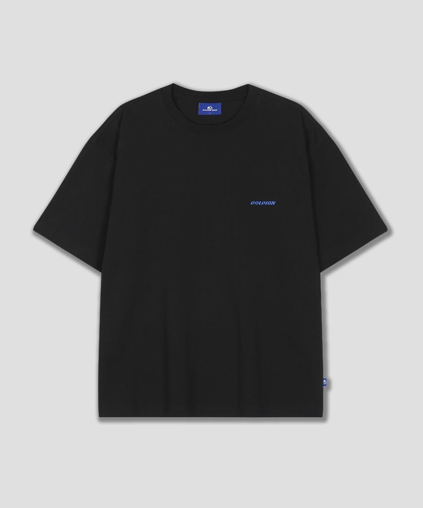 DOLPHIN WAVE APPAREL Черная футболка с коротким рукавом и вышитым логотипом DOLPHIN WAVE