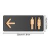 Restroom Sign Acrylic Toilet Directional Sign Adhesive Toilet Signage for Business Home Office Restaurant Laundry Shopping Mall