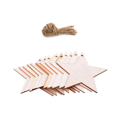 20 шт. DIY Рождественское деревянное украшение Необработанные деревянные спилы для украшения рождественской елки, домашнего декора, раскрашивания, DIY поделок