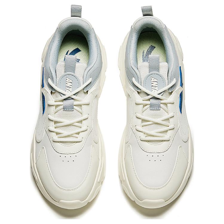 Anta Life Collection Slip Resistant Abrasion Resistant Low top Casual Shoes Men's White Gray Blue 112438892S-3