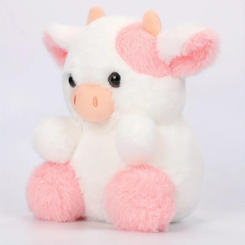 Милая плюшевая игрушка корова, плюшевая подушка, плюшевые коровы, плюшевая игрушка в виде животного, мультяшная милая розовая плюшевая игрушка корова, плюшевая кукла для детей