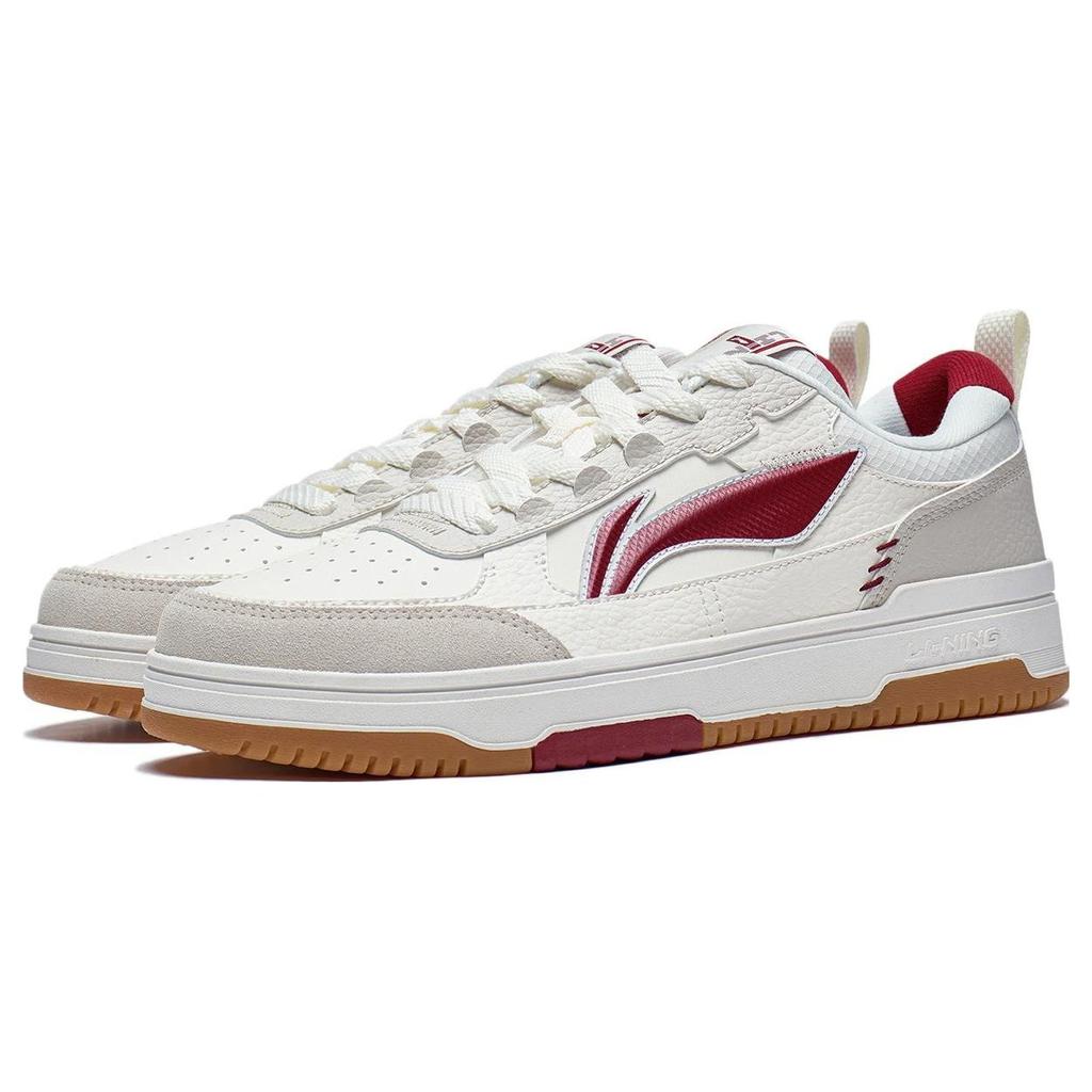 Кроссовки Li Ning Tian Ji 2.0 из синтетической кожи, нескользящие, износостойкие, низкие, для скейтбординга, мужские, белые, серые, красные, AGCT211-6