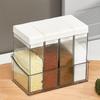 Four-Grid Seasoning Box Set: Salt, Sugar, MSG Storage for Kitchen