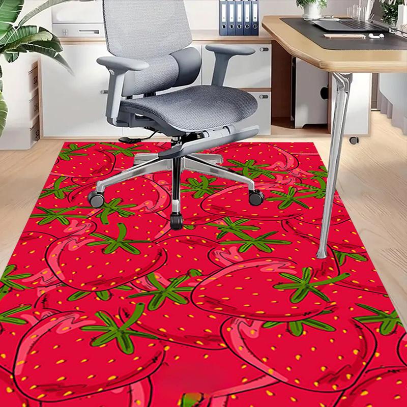 1 шт. ковер на пол с рисунком клубники, очень большой, нескользящий, для офиса, семьи, студии, ковер для большой площади, ковер для помещений, яркий акцент