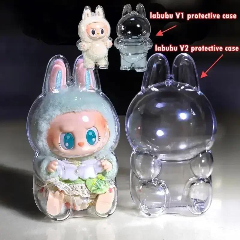 Acrylic Case Transparent Portable Cable Protective Organizer Box For Labubu V1 V2 Doll Bag Keychain Bags