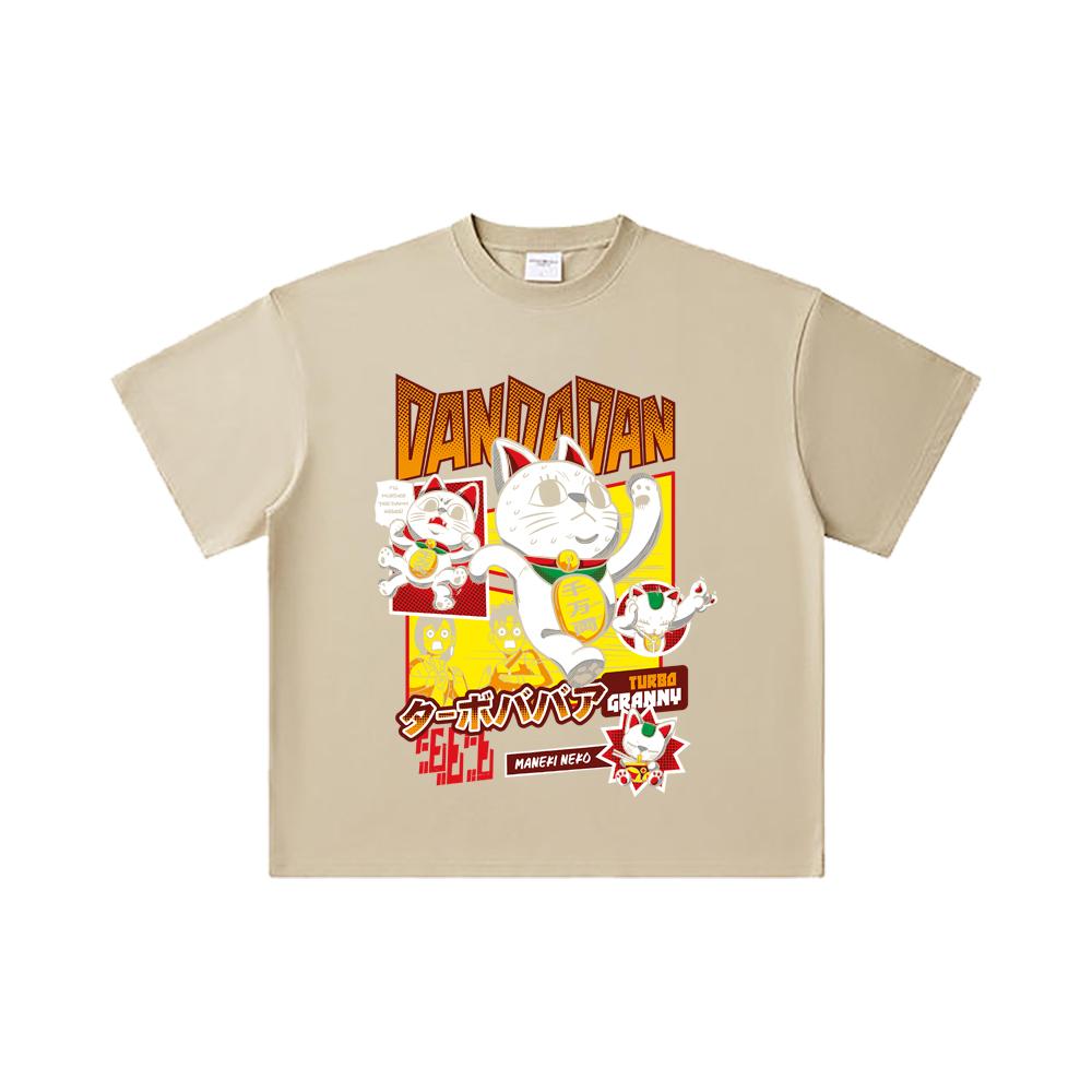 260 GSM Double Yarn 32 Count 100% Cotton Dandadan V31 Turbo Granny Print Unisex Heavy Cotton T Shirt