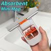 Многофункциональная мини-швабра выдвижная для влажной и сухой уборки, прочный пластик для кухни, гостиной, ванной комнаты, мытья автомобильных стекол