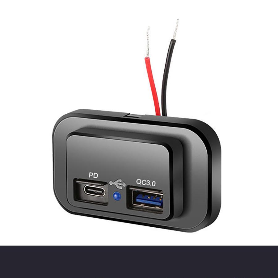 12V PD QC3.0 USB Двойной Автомобильный Адаптер Быстрой Зарядки Розетка Питания Универсальный Светодиод