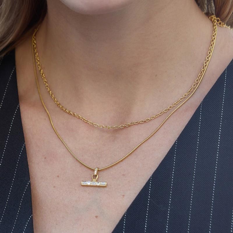 Double Layered Titanium Steel Necklace Women Minimalist Luxury Clavicle Chain Stainless Jewelry