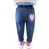Детские джинсы для девочек, брюки-карандаш с высокой талией, удобные эластичные брюки